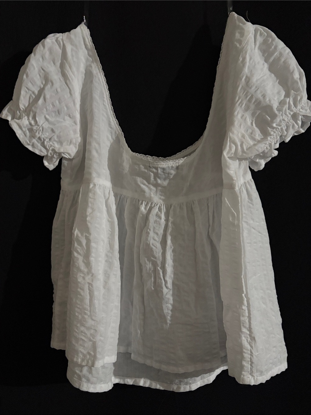 wild fable White Puff-Sleeve Peasant Top